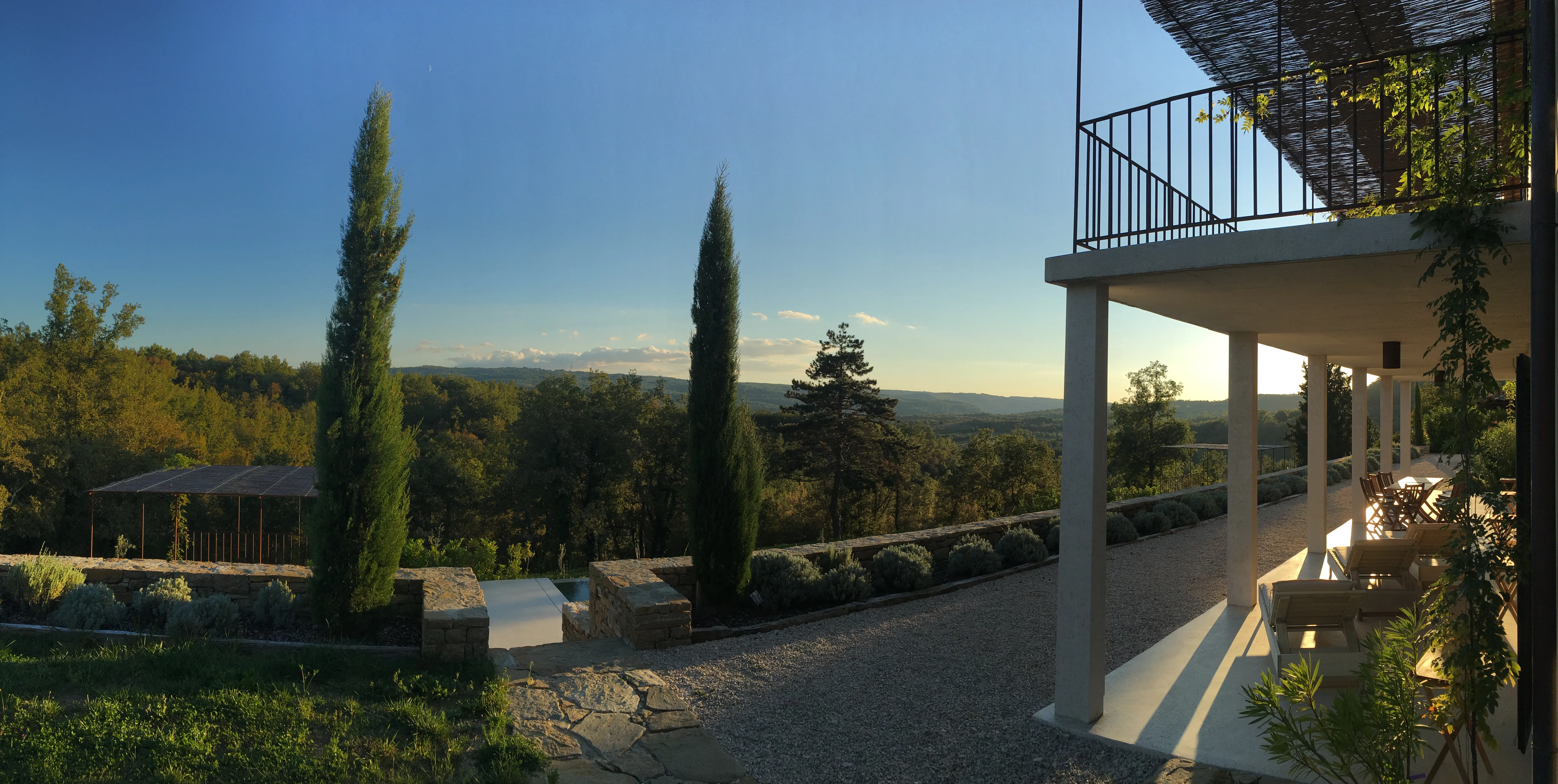 Ground floor terrace looking out over the estate