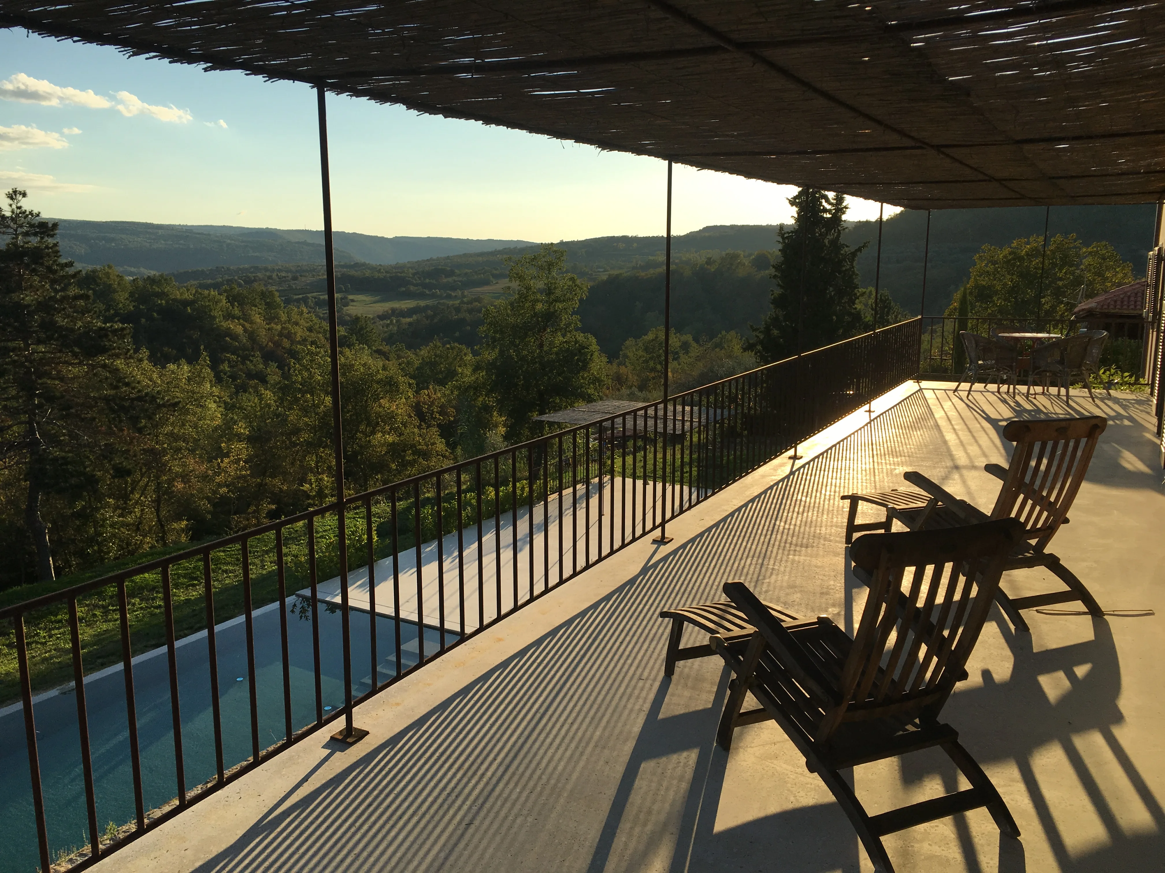 Evening mood on the upper terrace from the master bedroom