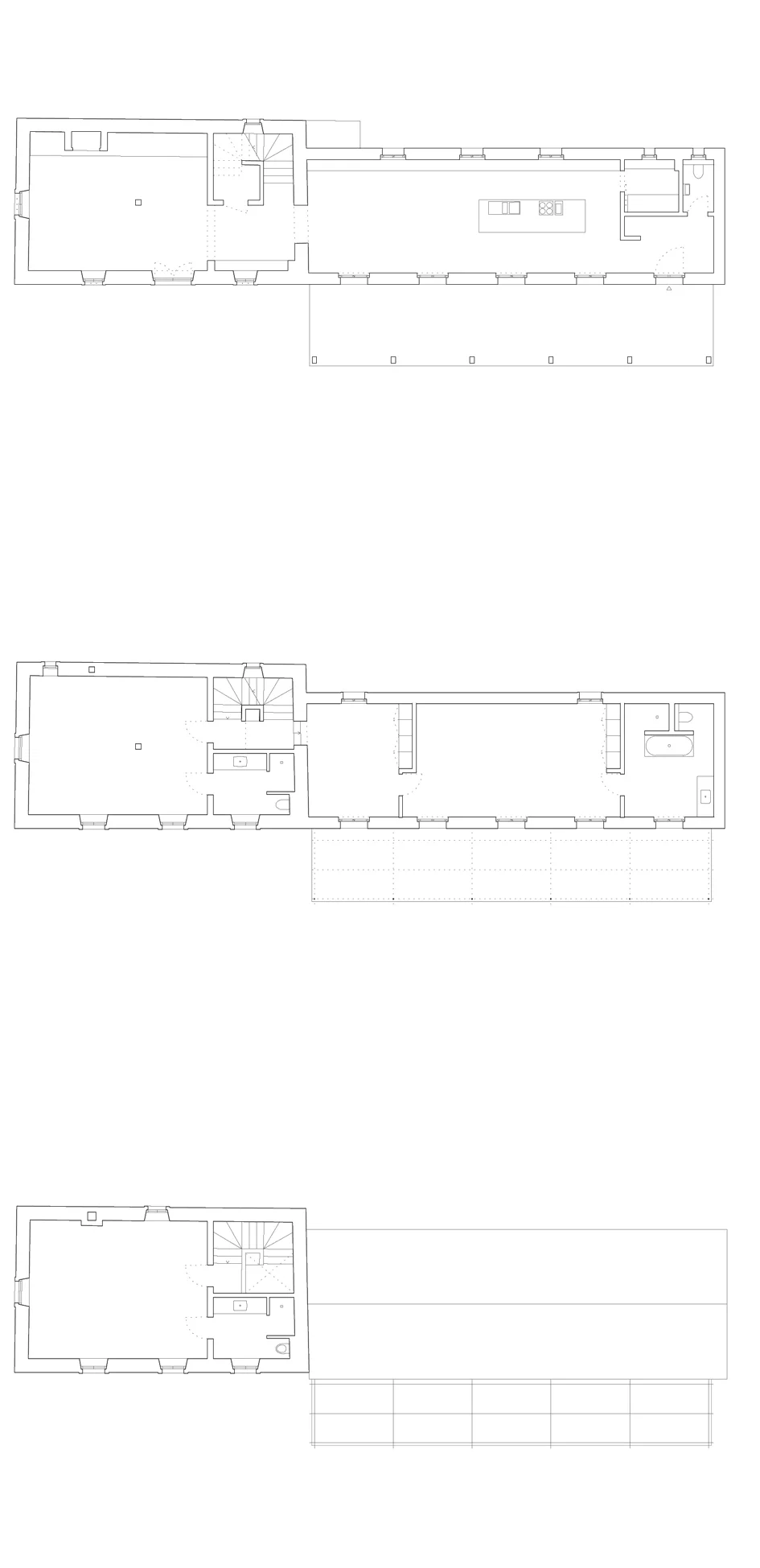 Floor plans — all three levels
