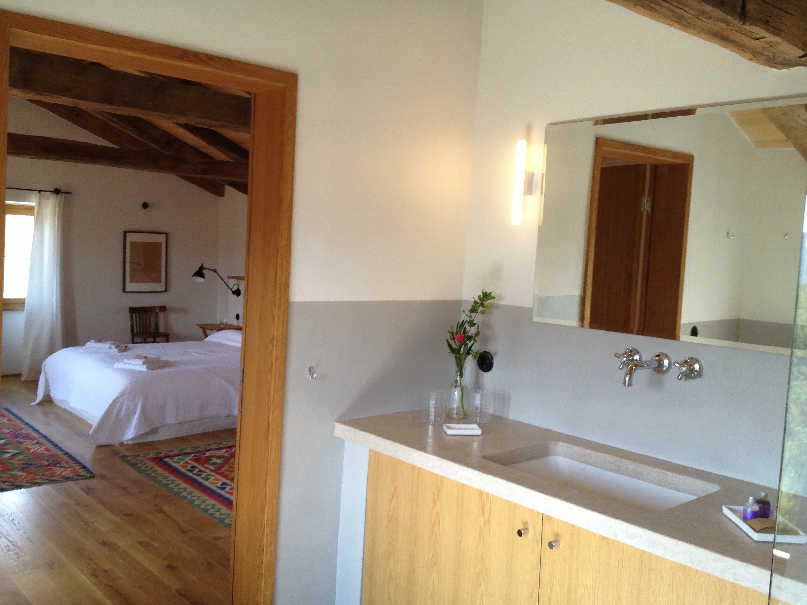 Third floor: view from bathroom through to the bedroom